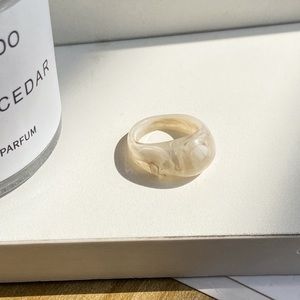 Fashion Geometric Resin Women’s Ring, Pink, Size 8